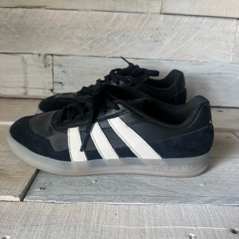 Adidas Mark Gonzales Black and White Suede Sneakers